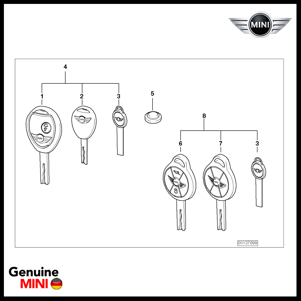 Mini R50 Selector Pin กรอบกุญแจแท้ แบบ 2ปุ่ม 3ปุ่ม (ชุดซ่อม) (กรอบเปล่าไม่พร้อมจูน) อะไหล่ ...