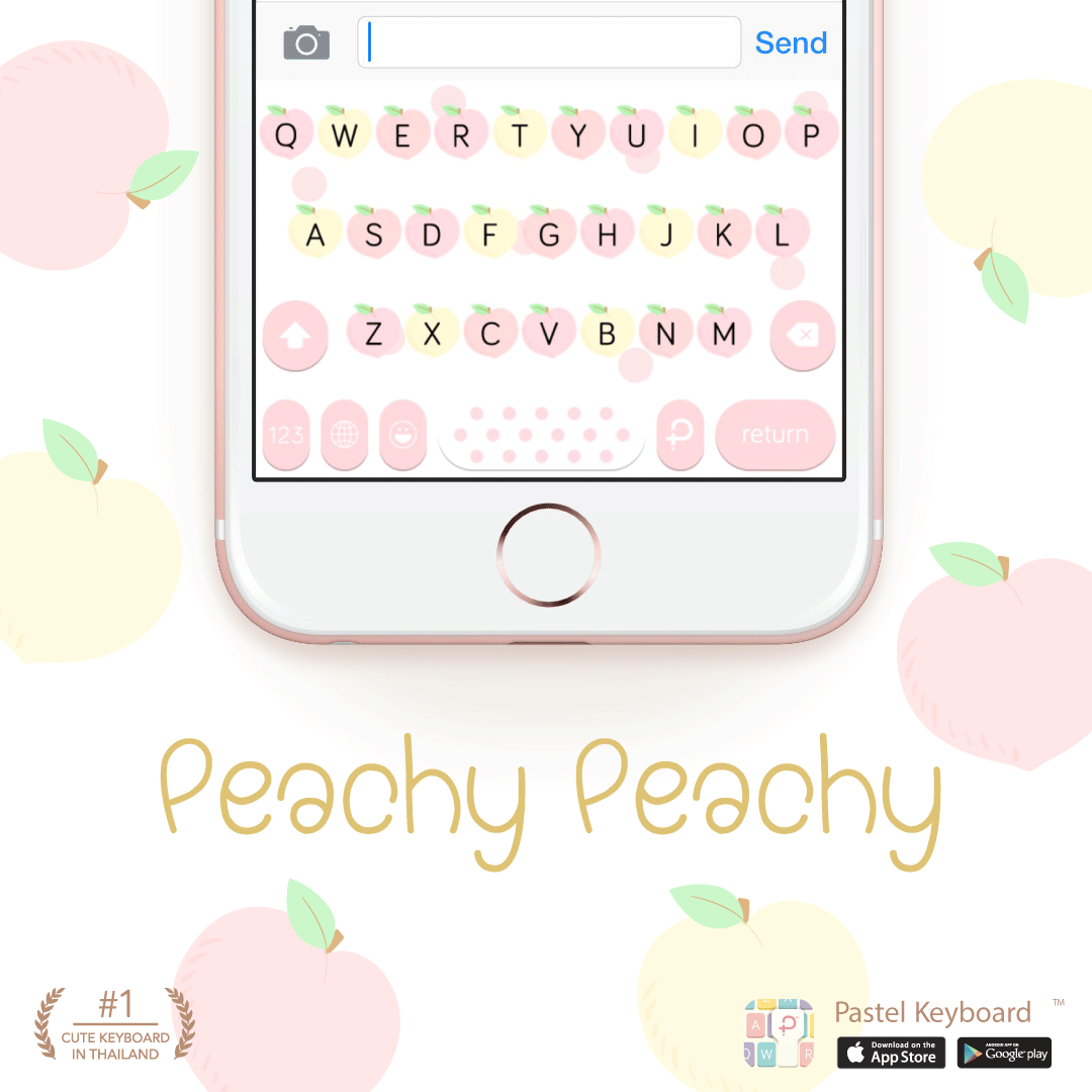 Peachy Peachy Keyboard Theme⎮(E-Voucher) for Pastel Keyboard App