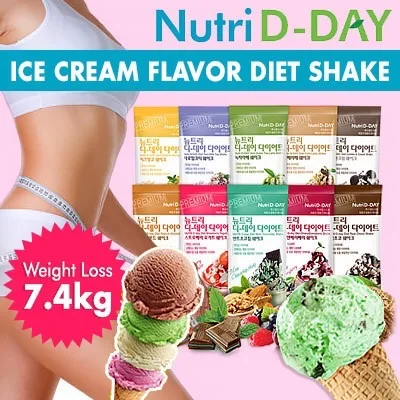 พร้อมส่ง✅แท้💯Nutri D-Day ผลิตภัณฑ์ทดแทนมื้ออาหารแบบ Shake จากเกาหลี Nutri D-Day 90 kcal Ice Cream Flavor diet