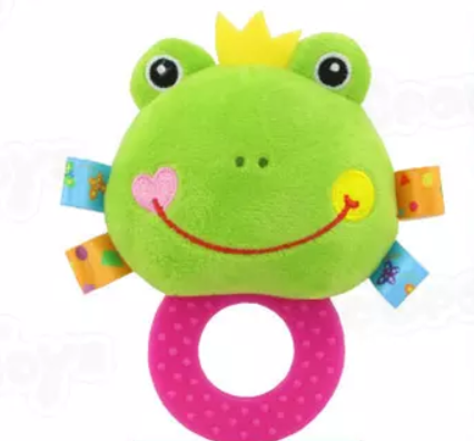 ยางกัดรูปสัตว์น่ารักของเล่นสั่นสะเทือน   Multi-function Ball-Shaped Rattle Newborn Toy with Teether สี กบ (Frog) สี กบ (Frog)