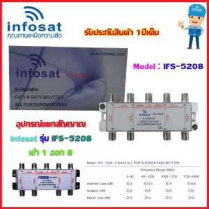 อุปกรณ์แยกสัญญาณ Splitter infosat 1x8 รุ่น IFS-5208 (เข้า1 ออก8) รับชมได้อิสระ