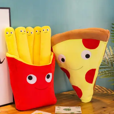 Fun French Fries Pizza Plush Toys 30CM Interesting Food Pillow Cushion Stuffed Pillow Sofa Pillow Kids Movie Doll Toys Birthday