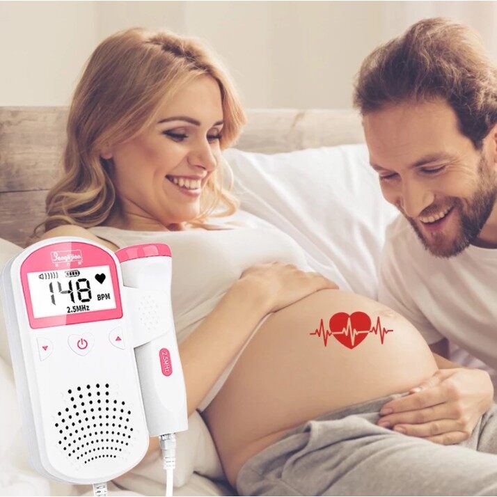 hot ความปลอดภัยของลูกน้อย อุปกรณ์ดูแลความปลอดภัยเด็ก S2 เครื่องตรวจจับอัตราการเต้นของหัวใจทารกในครรภ์ก่อนคลอด Baby Doppler