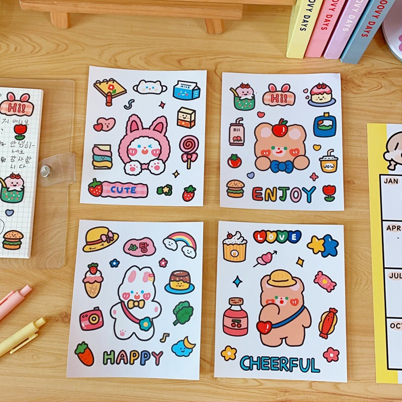 Cute Tank Sticker Cute Cartoon Water Bottle Sticker Waterproof Thermos Cup Sticker Hand ...