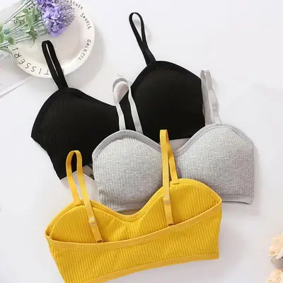 AngelCity Sexy Women Padded Bralette Bra Crop Top Bra Bustier Push Up Cami Solid Color