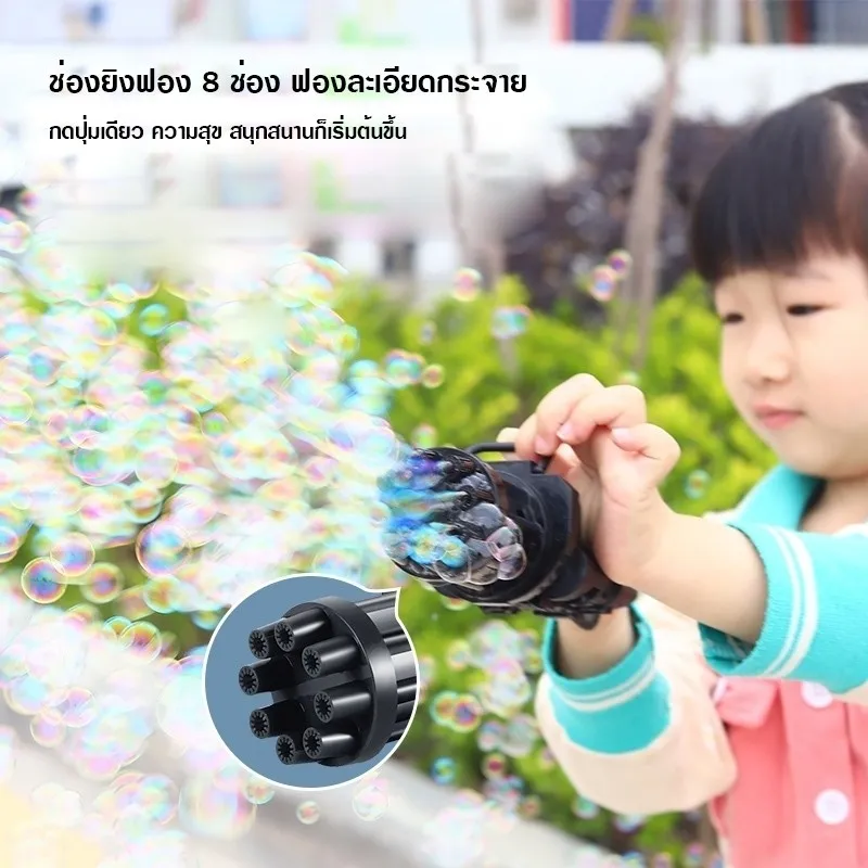 ภาพสินค้าปืนเป่าฟอง Gatling ตัวเป่าฟอง ของเล่น ของเล่นเด็ก เครื่องทำฟองสบู่ เครื่องทำฟองสบู่ ปืนเป่าฟองอากาศอัตโนมัติสำหรับเด็ก Kidslife จากร้าน Nore_Thailand บน Lazada ภาพที่ 2