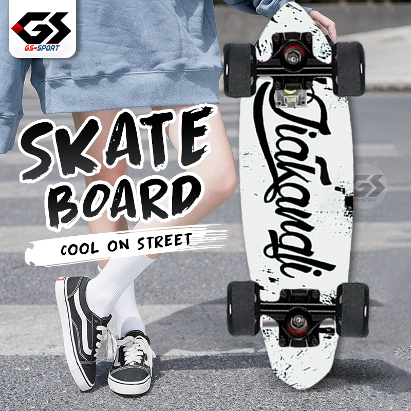 สเก็ตบอร์ด สเก็ตบอร์ด 4 ล้อ skateboard สเก็ต บอร์ด Skateboards Customized สเก็ตบอร์ดแฟชั่น ลายสวย(ลายคนโต้คลื่น) GS SPORT