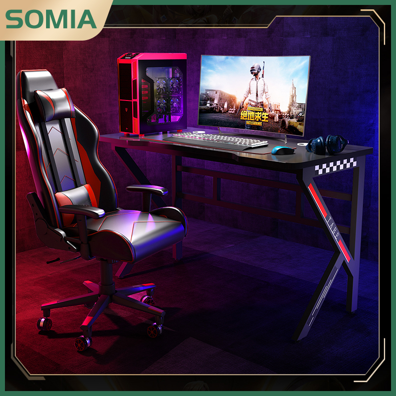 Somia โต๊ะคอมพิวเตอร์เดสก์ท็อปที่บ้านโต๊ะเกมโต๊ะในห้องนอนที่เรียบง่าย Gaming Desk E-sport Desk