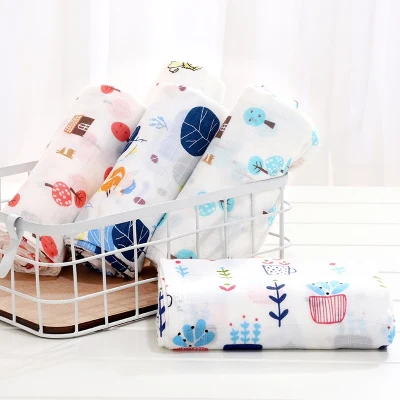 100 Cotton Newborn Baby Swaddles Muslin Blankets Soft Bath Gauze Infant Wrap Sleepsack Stroller Cover Baby Stuff Shower Gifts