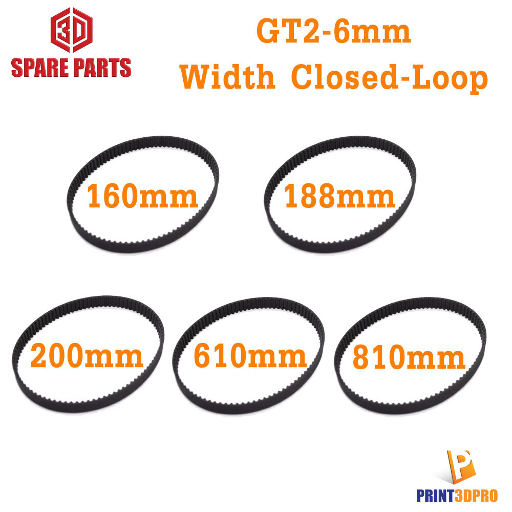 3D Part GT2-6mm belt สายพาน Length 160,188,200,610,810mm Close-Loop Timing Belt