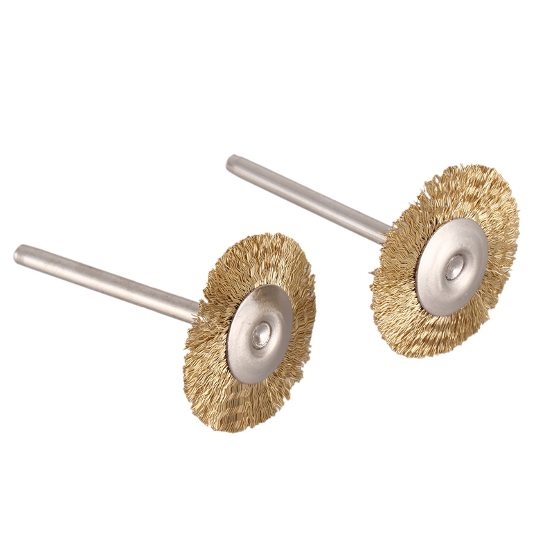 10 x Brass Wire Brush Round Brushes Disc Brush Pot Brush for Dremel