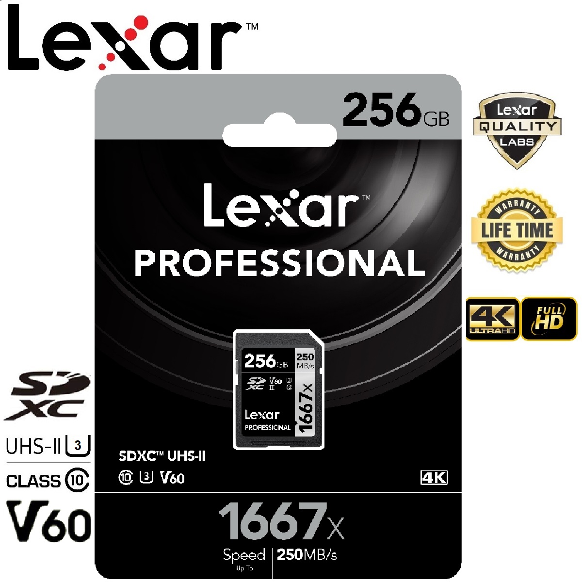 Lexar 256GB SDXC Professional 1667x (250MB/s)