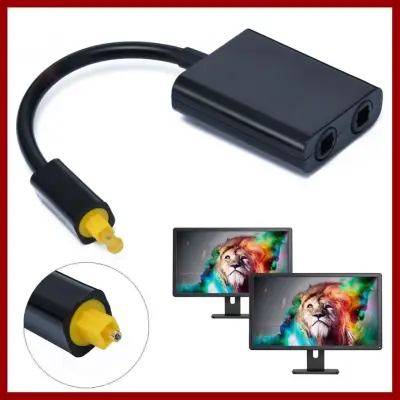 ถูกที่สุด!!! Digital SPDIF Optical Audio Splitter 2 Way Toslink Splitter Adapter 1 input 2 Output SPDIF Optical Cable Splitter Hub ##ที่ชาร์จ อุปกรณ์คอม ไร้สาย หูฟัง เคส Airpodss ลำโพง Wireless Bluetooth คอมพิวเตอร์ USB ปลั๊ก เมาท์ HDMI สายคอมพิวเตอร์