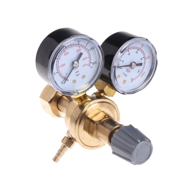 Argon CO2 Mig Tig Flow Meter Dual Gauge Welding Regulator Pressure Safety Relief Valve Accurate