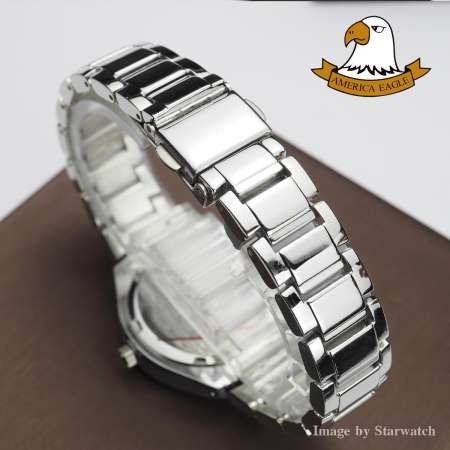 AMERICA EAGLE นาฬิกาข้อมือผู้หญิง สายสแตนเลส รุ่น AE011L - Silver/Pink