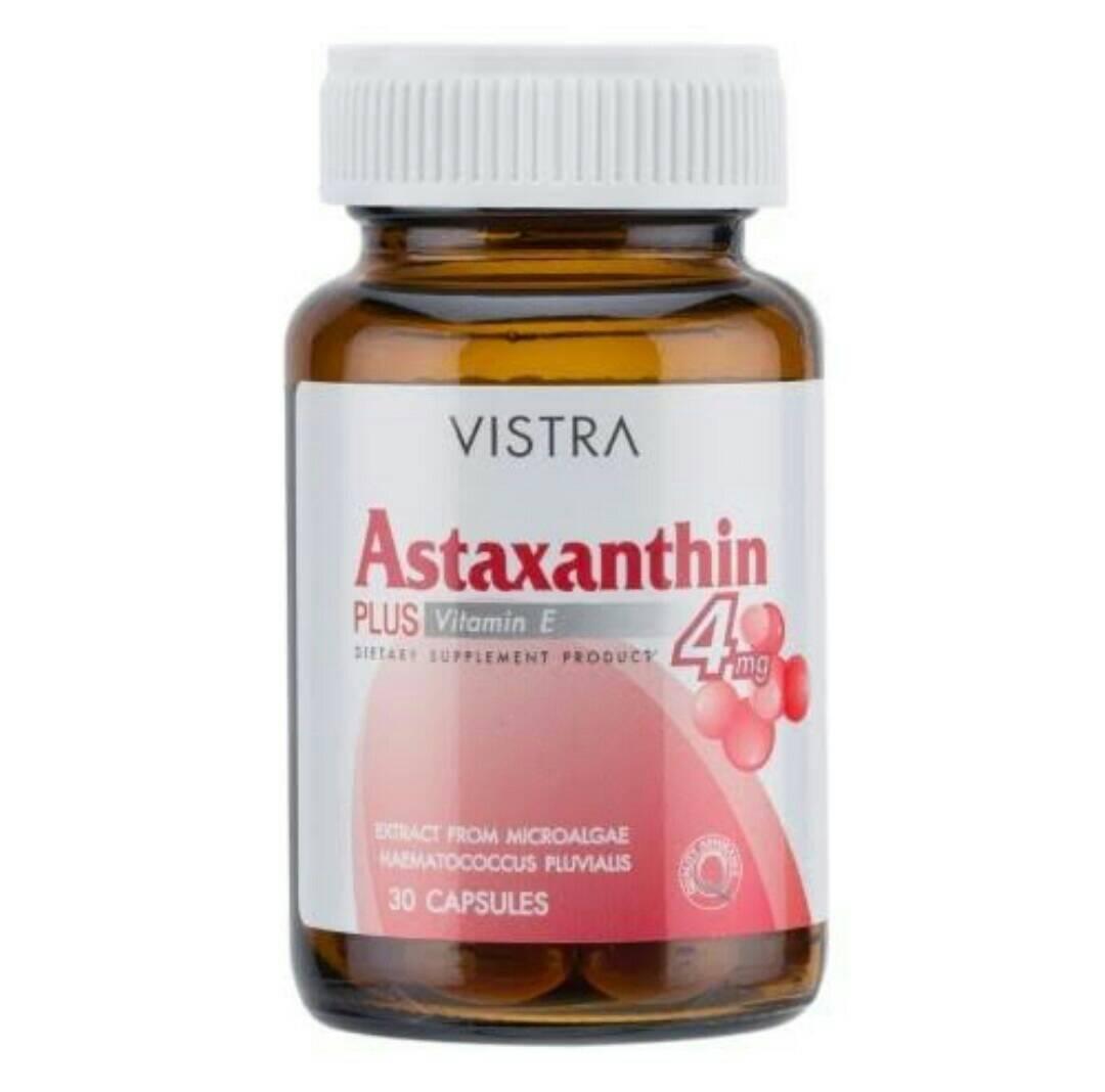 Vistra Astaxanthin 4 mg. วิสทร้า แอสตาแซนธีน [30 แคปซูล