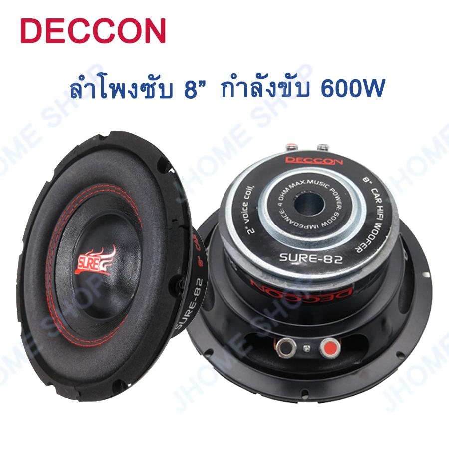 Deccon ซับวูฟเฟอร์ขนาด 8" โครงปั้ม ว้อยซ์คู่ รุ่น SURE-82 แพ็ค 2 ดอก