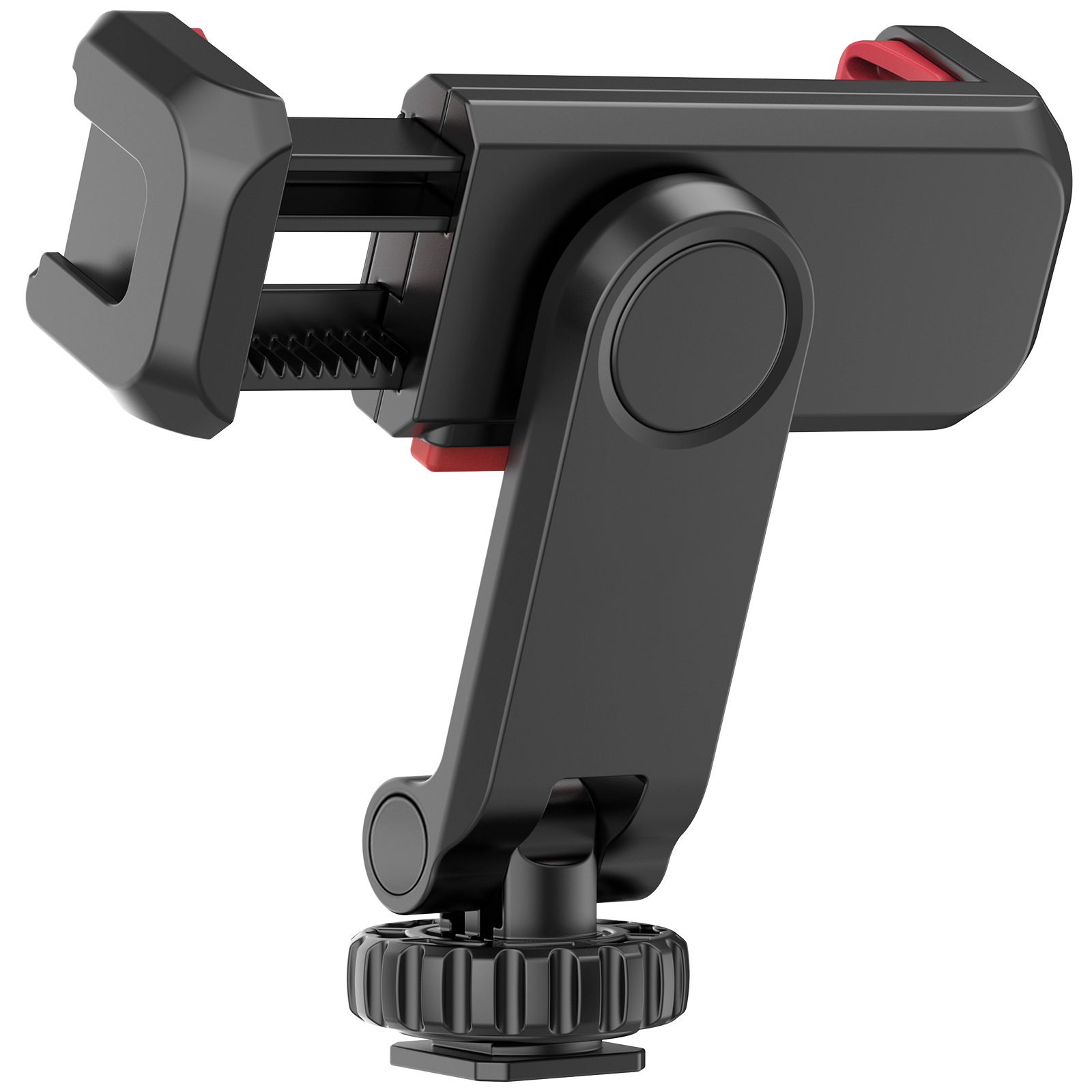 ST-06S Multi-functional Phone Holder Clamp Phone Tripod Mount 360° Rotatable with Dual Cold Shoe Mounts for Smartphone Vlog Selfie Live Streaming Video Recording