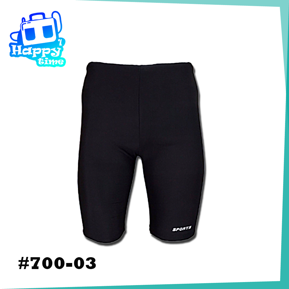 กางเกงว่ายน้ำ กางเกงขาสั้นสีดำ สำหรับผู้ชาย มีเชือกรัดที่เอว #700-03