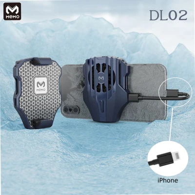 MEMO DL01 Mobile Phone Radiator Portable Gaming Cooler Wireless Phone Handle Mini Controller With Cooling Fan For PUBG Mobile Type-c cable