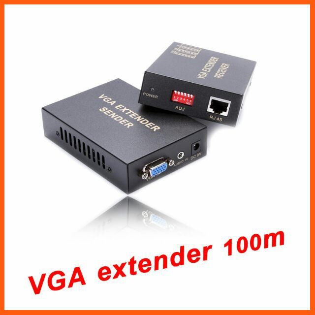 Best Quality 100M VGA To LAN Port RJ45 Network Cable Extender Over by Cat 5e/6 1080p Black อุปกรณ์คอมพิวเตอร์ Computer equipment สายusb สายชาร์ด อุปกรณ์เชื่อมต่อ hdmi Hdmi connector อุปกรณ์อิเล็กทรอนิกส์ Electronic device