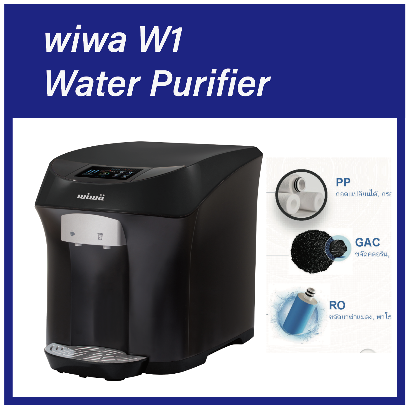 เครื่องกรองน้ำWIWÄ - Water purifier รุ่น W1 -เครื่องกรองน้ํา/ชุดไส้กรองน้ํา 4 ขั้นตอน/wiwa WIWÄ Water Purifier Model W1 Water Filter 4 steps Cold and Hot feature