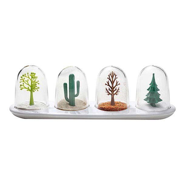 4pcs Kitchen Supplies Four Seasons Plant Spice Jar Creative Seasoning Bottle Salt Sugar Pepper Shaker Cooking Tools By Jonesmayer