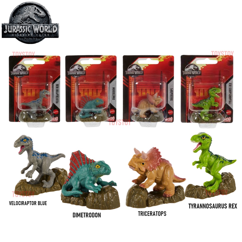 Jurassic World Micro Collection Dimetrodon, Stegosaurus, Tyrannosaurus ...