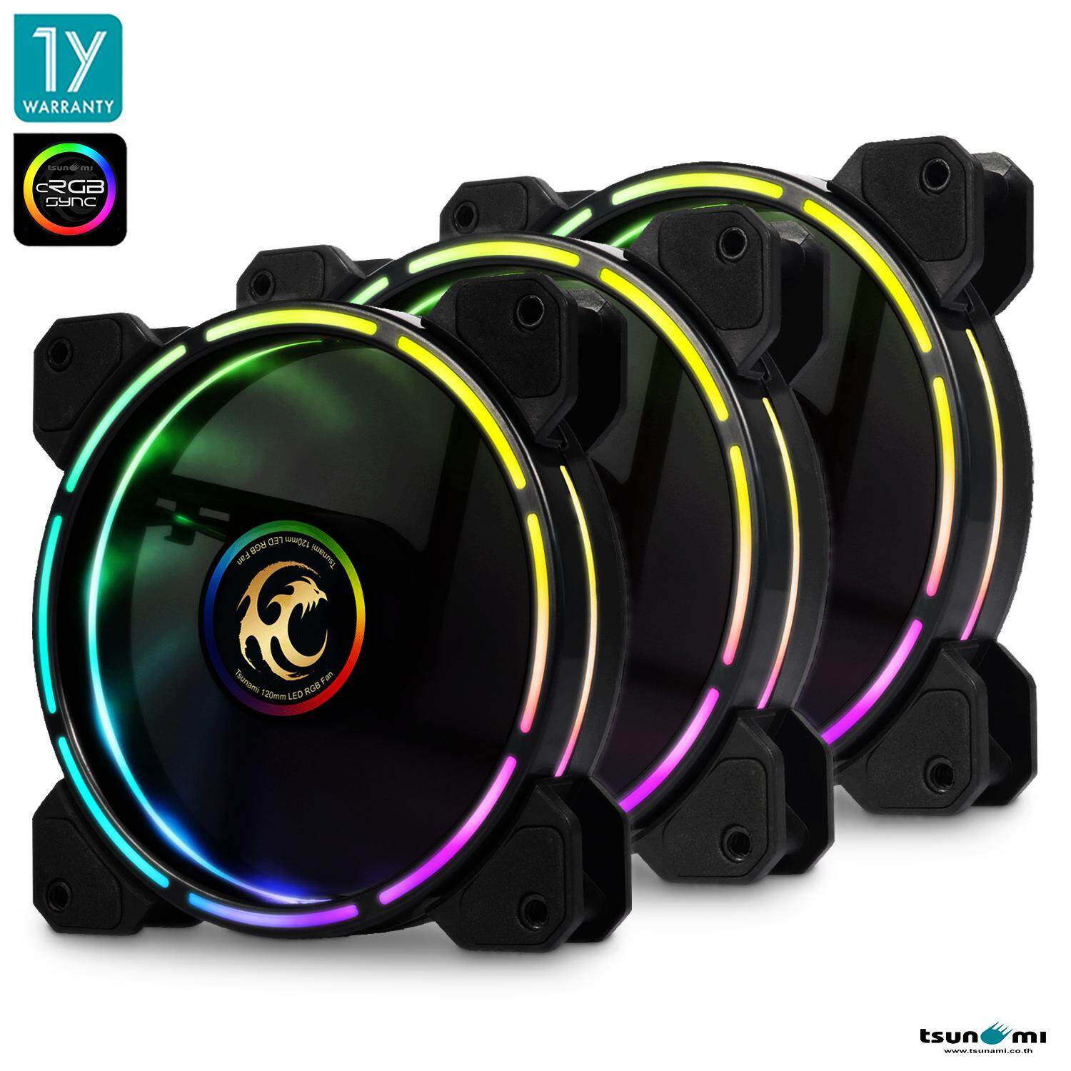 Tsunami Tron Series (cRGB Sync) RGB Cooling Fan X3