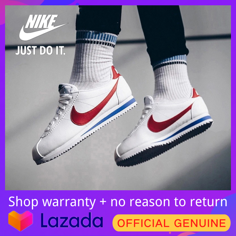 【Official genuine】Nike CLASSIC CORTEZ NYLON Men's shoes Women's shoes sports shoes fashion shoes running shoes Genuine Leather casual shoes 807471-103 Official store