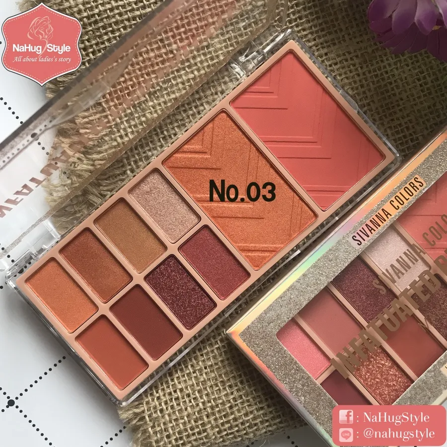 SALE! [ของแท้/พร้อมส่ง!] No.03 - Sivanna Colors Infatuated Pro Palette ซิเวนน่า อายแชโดว์ 8 สี + บลัชออน 2 สีในตลับเดียวกัน