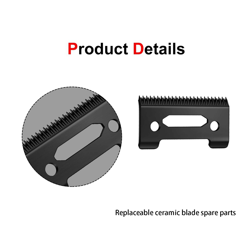 Ceramic Blade Ceramic Replacement Cutter ,28 Teeth Ceramic Clipper Blade Replacement Cutter 2-Hole Clipper,Black
