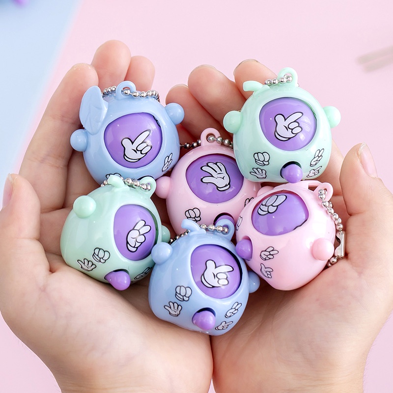 Fun Finger Guessing Keychain Pendant / Cute Creative Interactive Round Egg Kids Toys for Family Game