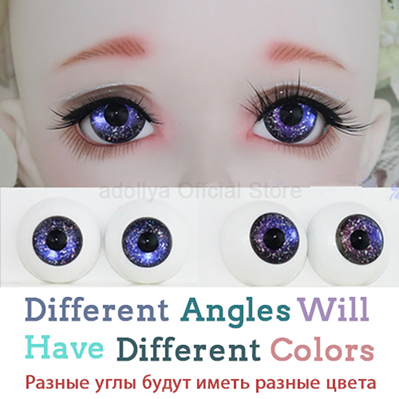 Adollya Eyes For Dolls Accessories Eyes For BJD SD Doll 14mm 16mm 18mm  Cartoon Colorful Doll Eyeballs for 1/3 1/4 1/6 BJD Dolls