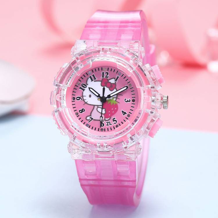 ☼⊕℗  Hello Kittyนักเรียนนาฬิกากีฬานาฬิกานาฬิกาเด็กผู้หญิงนาฬิกากันน้ำเกาหลีแฟชั่นสไตล์ที่ดีที่สุด