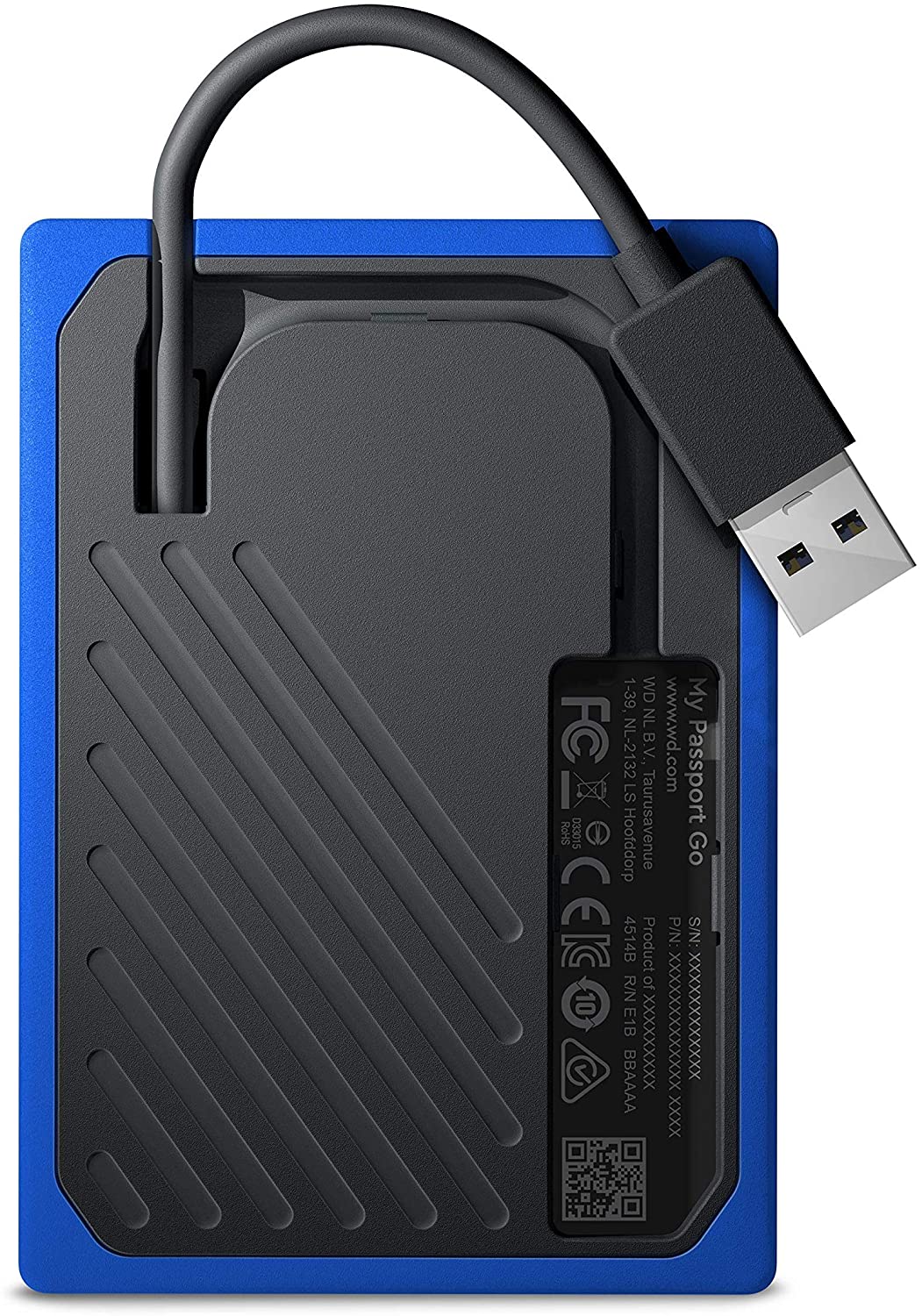 Disque SSD Portable WD My Passport Go 500 Go - Résistant Aux Chocs, Câble Intégré, Jusqu'à 400 Mo/s