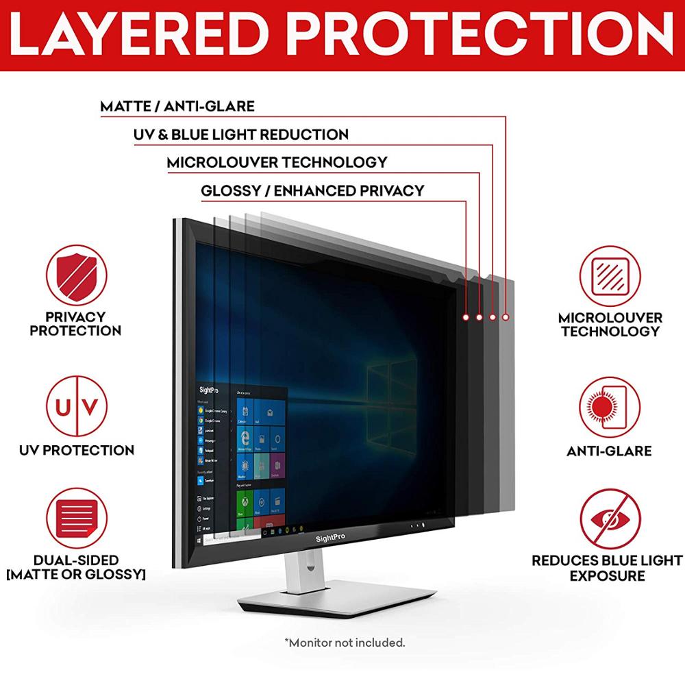 Computer Monitor Privacy and Anti-Glare Protector SightPro 15 Inch Laptop Privacy Screen Filter for 4:3 Standard Display 