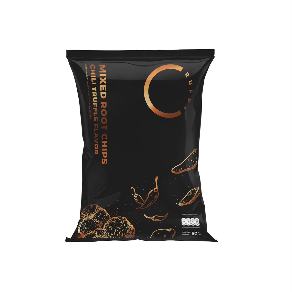 (แพค2)ครัฟฟ์สแน็คมิกซ์รูทชิพรสชิลิทรัฟเฟิล 50 ก./Cruff Snacks Mix Root Chipschilitruffle Flavor 50 g.