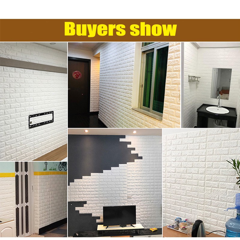 DIY 3D wall sticker Brick Living Room Decor Foam Waterproof Wallpaper