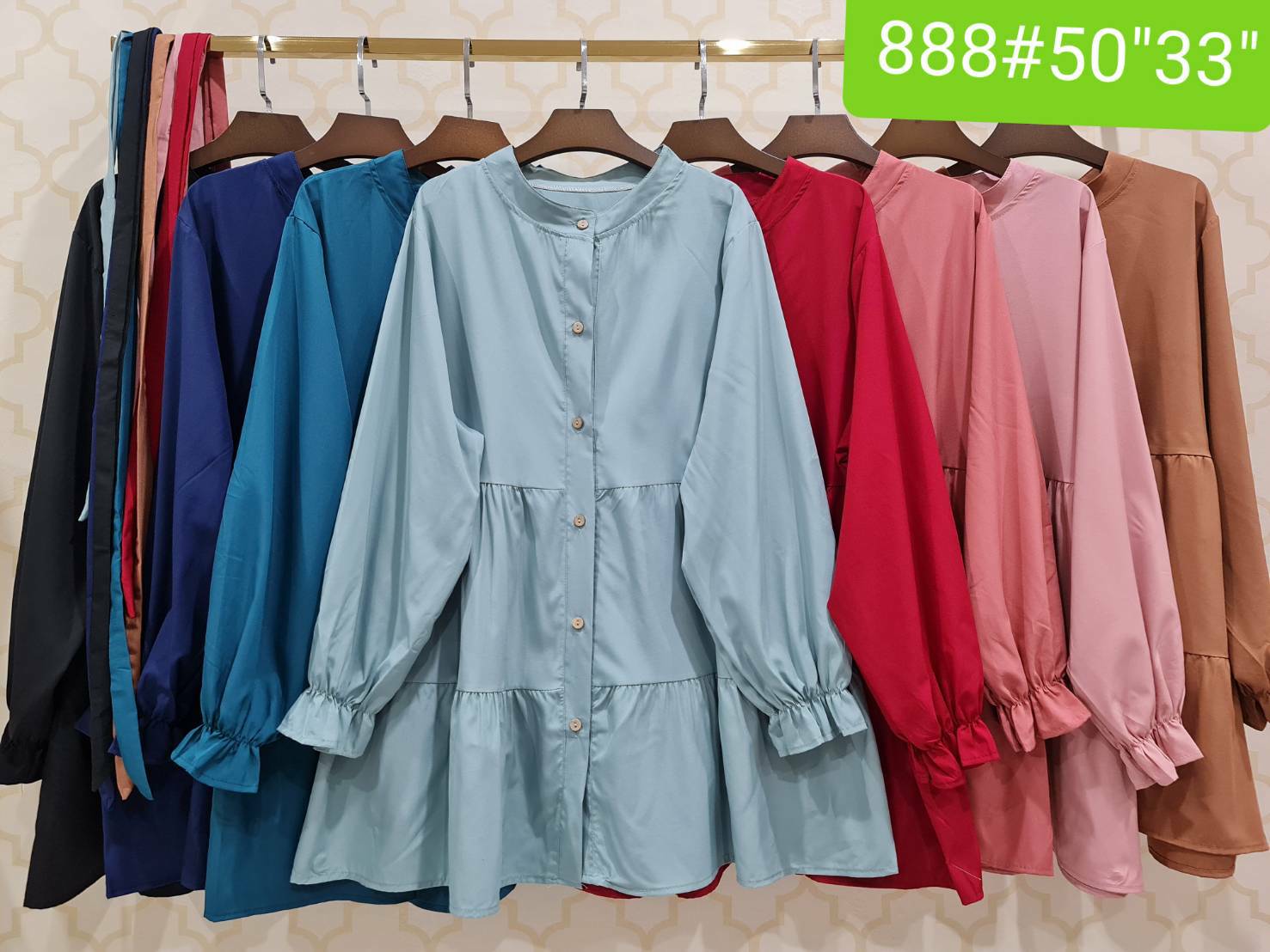 แฟชั่นสาวอวบ เสื้อคนอ้วน ใส่สบาย ไม่ร้อน ได้ทั้งแบบผูกเอว และปล่อยสบาย อก 50 นิ้ว ยาว 33 นิ้ว 888#
