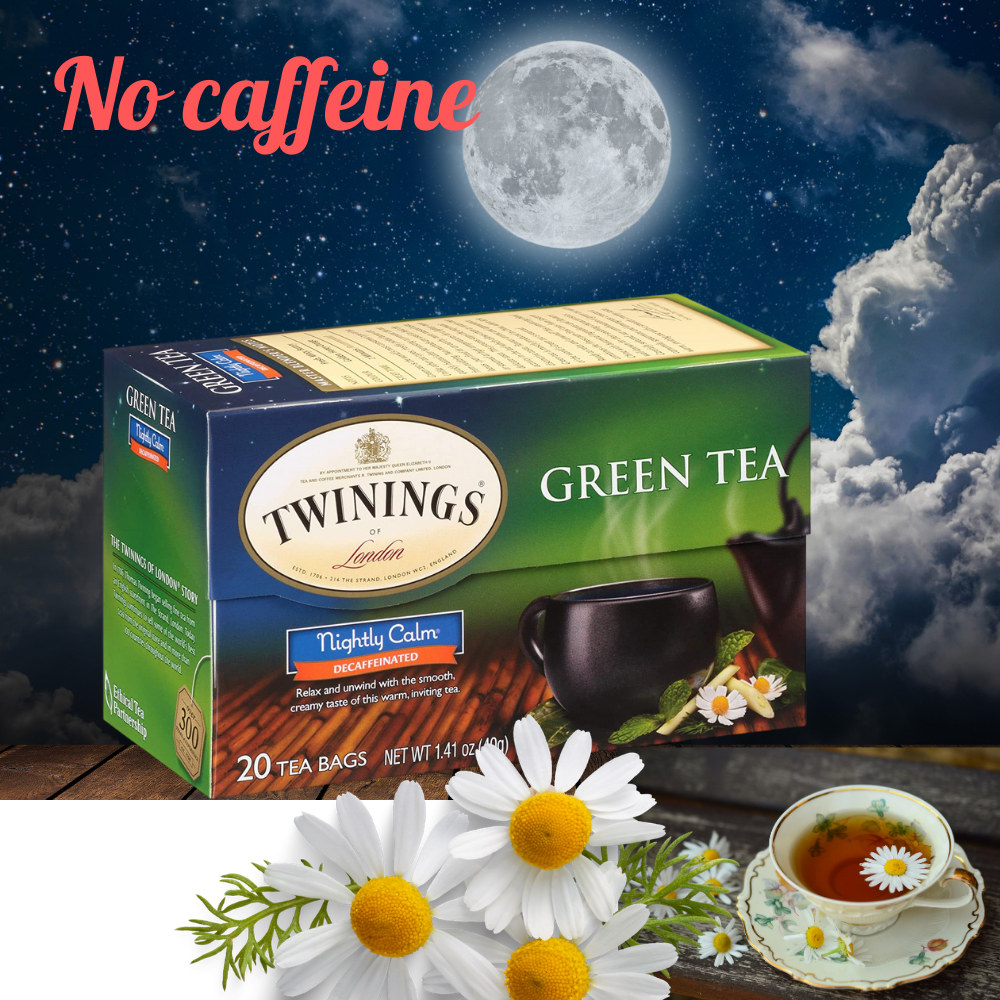 (20ซอง) ชา ชาทไวนิงส์ ทไวนิงส์ ชาเขียว ไม่มีคาเฟอีน หอม หลับลึก เครื่องดื่ม Twinings Green Tea Nightly Calm tea herbal green tea เครื่องดื่ม ชาสมุนไพร หลับสบาย