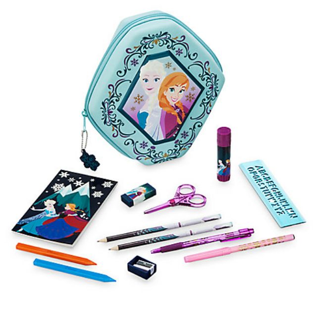 Frozen Zip-Up Stationery Kit -- กระเป๋าดินสอ พร้อมอุปกรณ์เครื่องเขียน ลายอันนา เอลซ่า สินค้านำเข้า Disney USA