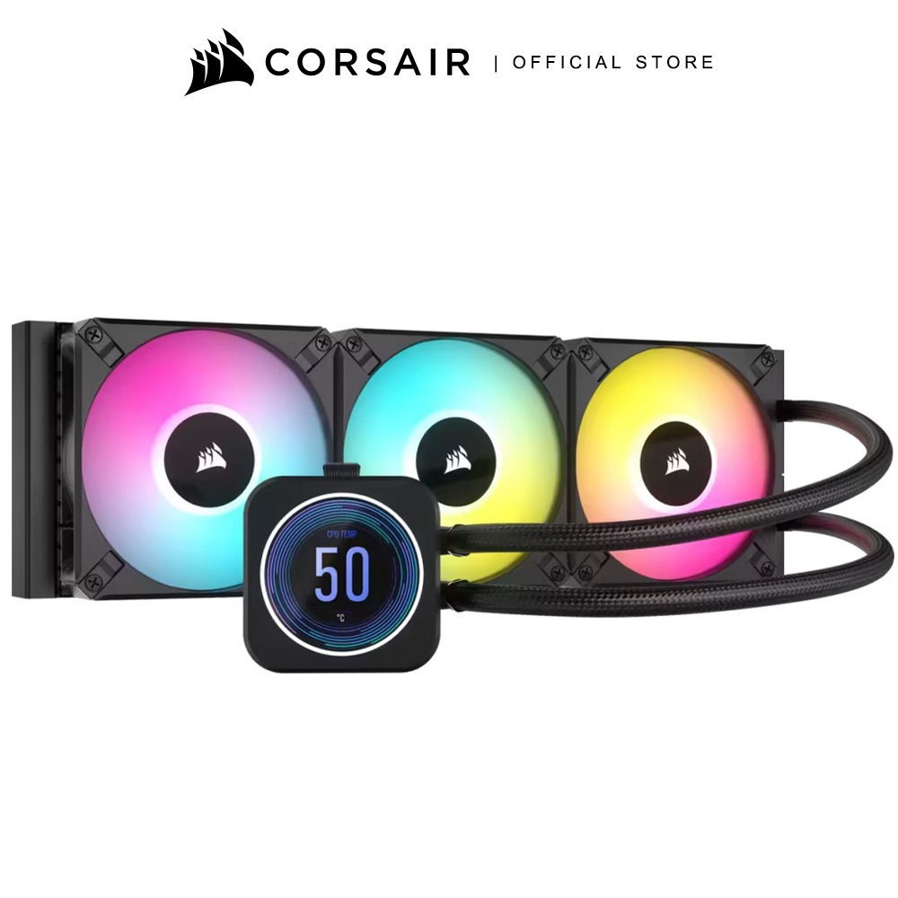 CORSAIR iCUE H150i ELITE LCD XT 360MM LIQUID CPU COOLER, BLACK : CW-9060075-WW ราคา 11,190 บาท*ส่งฟรี