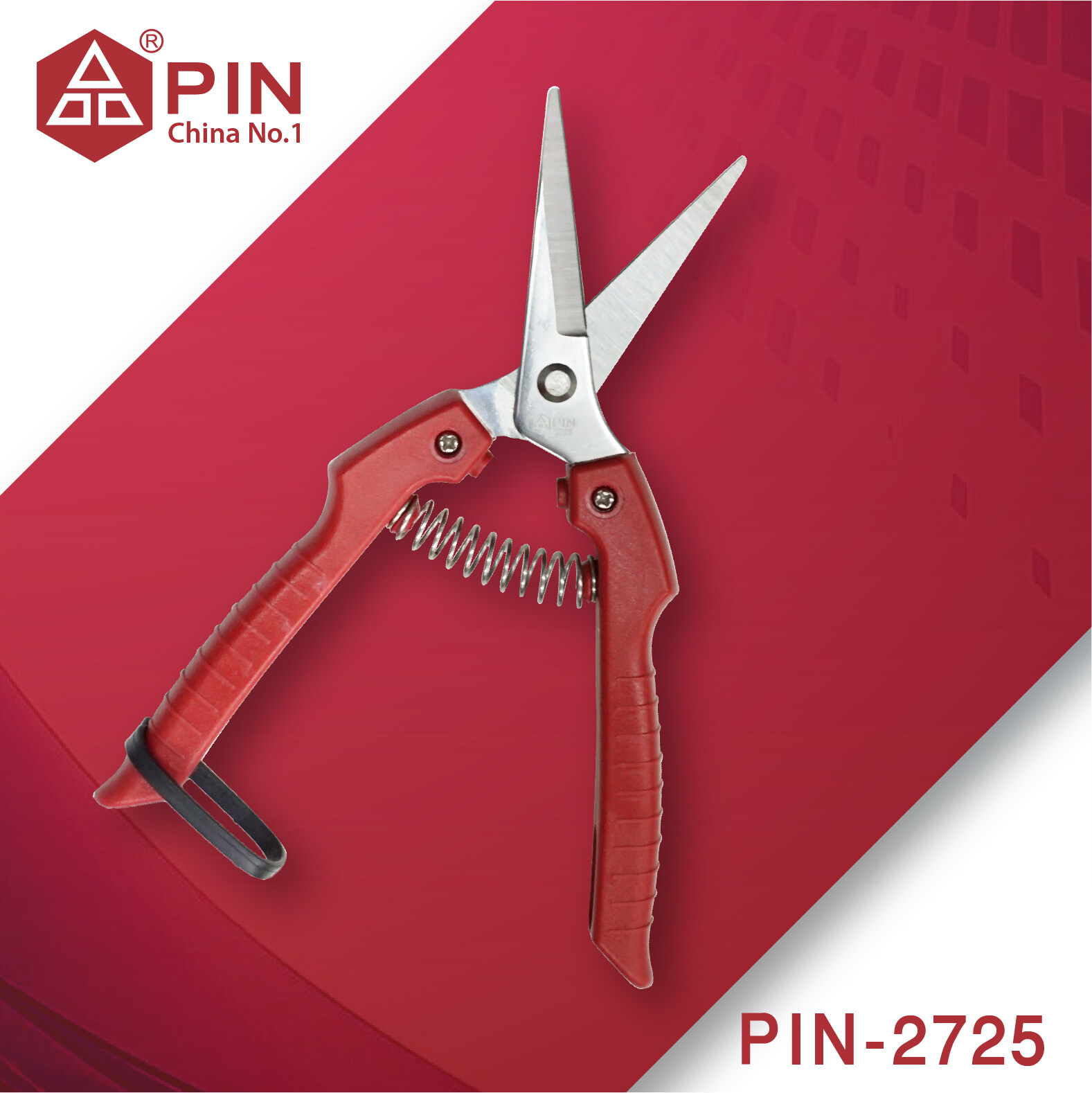 PIN กรรไกร ตัดกิ่งไม้ ตัดแต่งกิ้งไม้ PIN-2725 ขนาด 7.2 นิ้ว