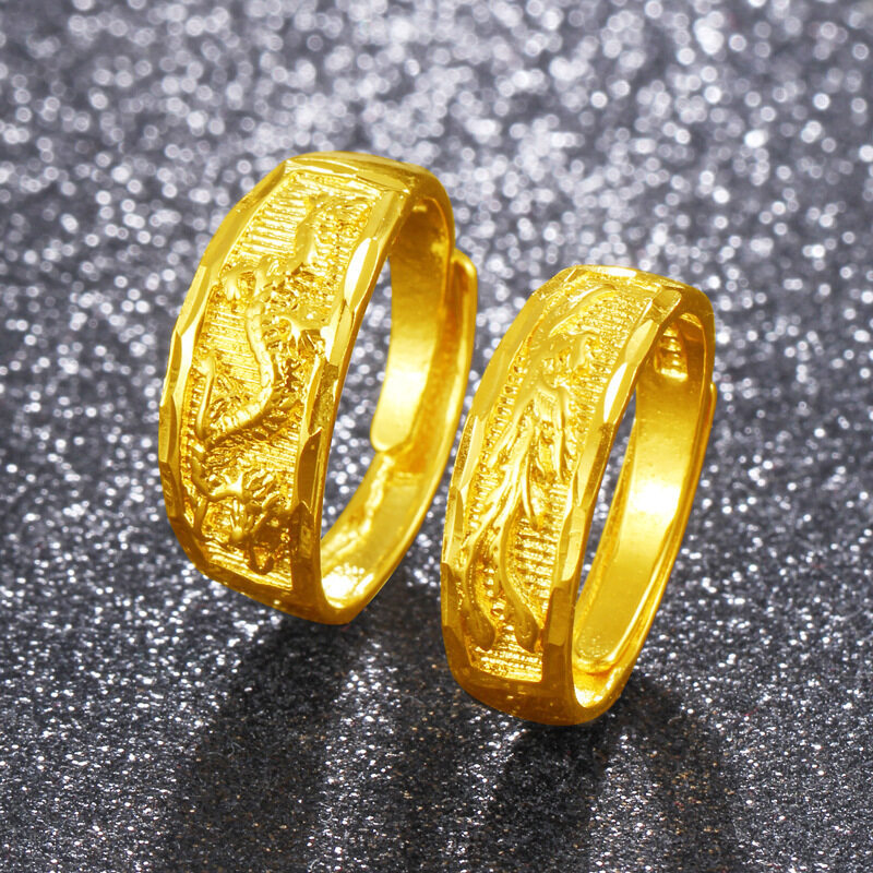 ANแหวนผู้ชาย แหวนผู้หญิง ชุบทอง24K ทองเหลืองชุบทอง สร้อยข้อมือ แหวน สร้อยคอ ต่างหู D0012