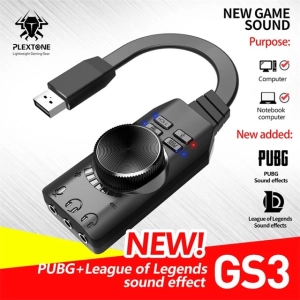 ภาพหน้าปกสินค้าPlextone การ์ดเสียงยูเอสบี Virtual 7.1ch การ์ดเสียง USB การ์ดเสียงเสียง GS3 ที่เกี่ยวข้อง