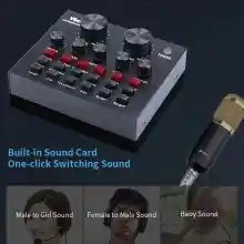 ภาพขนาดย่อของภาพหน้าปกสินค้าV8 Audio Live Sound Card Headset Microphone Webcast Live Sound Card Bluetoothfor Phone/Computer เสียงชุดหูฟังไมโครโฟน รุ่นV8 ผสมสัญญาณเสียงD70 จากร้าน EasyMall.TH บน Lazada ภาพที่ 11