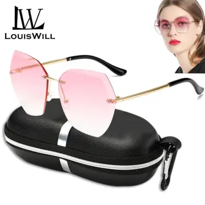 LouisWill Women Sunglasses Fashion Sunscreen Anti-UV Polarized Lens Vintage Eyewear Accessories Sun Glasses with Free Storage Box