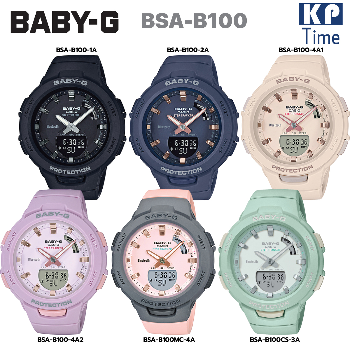 CASIO BABYG บลูทูธ นับก้าว นาฬิกาข้อมือผู้หญิง รุ่น BSAB100 ของแท้