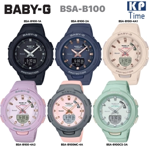 ภาพหน้าปกสินค้าCASIO BABY-G Blth Pedometer Women Watch Resin BSA-B100 Genuine (KP Time) ที่เกี่ยวข้อง